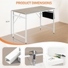 image:imageVINGLI 63 Inch Computer Office Modern Simple Gaming Desk with Side Fabric Drawer amp Hook Up WearResistant Surface Writing Desk Work Desk for Bedroom Living Room Oak GreyOak Grey