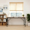 image:imageVINGLI 63 Inch Computer Office Modern Simple Gaming Desk with Side Fabric Drawer amp Hook Up WearResistant Surface Writing Desk Work Desk for Bedroom Living Room Oak GreyRustic Brown