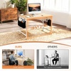 image:imageVINGLI 63 Inch Computer Office Modern Simple Gaming Desk with Side Fabric Drawer amp Hook Up WearResistant Surface Writing Desk Work Desk for Bedroom Living Room Oak GreyOak