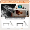 image:imageVINGLI 63 Inch Computer Office Modern Simple Gaming Desk with Side Fabric Drawer amp Hook Up WearResistant Surface Writing Desk Work Desk for Bedroom Living Room Oak GreyWhite