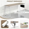 image:imageVINGLI 63 Inch Computer Office Modern Simple Gaming Desk with Side Fabric Drawer amp Hook Up WearResistant Surface Writing Desk Work Desk for Bedroom Living Room Oak GreyOak Grey