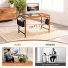 image:imageVINGLI 63 Inch Computer Office Modern Simple Gaming Desk with Side Fabric Drawer amp Hook Up WearResistant Surface Writing Desk Work Desk for Bedroom Living Room Oak GreyRustic Brown
