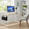 image:imageVINGLI 63 Inch Computer Office Modern Simple Gaming Desk with Side Fabric Drawer amp Hook Up WearResistant Surface Writing Desk Work Desk for Bedroom Living Room Oak GreyOak