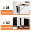 image:imageVINGLI 63 Inch Computer Office Modern Simple Gaming Desk with Side Fabric Drawer amp Hook Up WearResistant Surface Writing Desk Work Desk for Bedroom Living Room Oak GreyOak