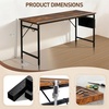 image:imageVINGLI 63 Inch Computer Office Modern Simple Gaming Desk with Side Fabric Drawer amp Hook Up WearResistant Surface Writing Desk Work Desk for Bedroom Living Room Oak GreyRustic Brown