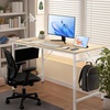 image:imageVINGLI 63 Inch Computer Office Modern Simple Gaming Desk with Side Fabric Drawer amp Hook Up WearResistant Surface Writing Desk Work Desk for Bedroom Living Room Oak GreyOak