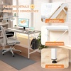 image:imageVINGLI 63 Inch Computer Office Modern Simple Gaming Desk with Side Fabric Drawer amp Hook Up WearResistant Surface Writing Desk Work Desk for Bedroom Living Room Oak GreyOak Grey