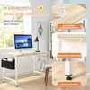 image:imageVINGLI 63 Inch Computer Office Modern Simple Gaming Desk with Side Fabric Drawer amp Hook Up WearResistant Surface Writing Desk Work Desk for Bedroom Living Room Oak GreyOak