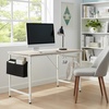 image:imageVINGLI 63 Inch Computer Office Modern Simple Gaming Desk with Side Fabric Drawer amp Hook Up WearResistant Surface Writing Desk Work Desk for Bedroom Living Room Oak GreyOak Grey
