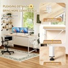 image:imageVINGLI 63 Inch Computer Office Modern Simple Gaming Desk with Side Fabric Drawer amp Hook Up WearResistant Surface Writing Desk Work Desk for Bedroom Living Room Oak GreyOak