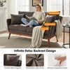 image:imageVINGLI 635 W Mid Century Small Love Seat Couch with Soild Wood Frame 2 Seater Comfy Linen Fabric Loveseat Sofa Small Couch with Two Pillows for Bedroom Living Room Small Spaces GreyBrown