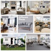 image:imageVINGLI 635 W Mid Century Small Love Seat Couch with Soild Wood Frame 2 Seater Comfy Linen Fabric Loveseat Sofa Small Couch with Two Pillows for Bedroom Living Room Small Spaces GreyGrey
