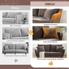 image:imageVINGLI 635 W Mid Century Small Love Seat Couch with Soild Wood Frame 2 Seater Comfy Linen Fabric Loveseat Sofa Small Couch with Two Pillows for Bedroom Living Room Small Spaces GreyBrown