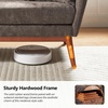 image:imageVINGLI 635 W Mid Century Small Love Seat Couch with Soild Wood Frame 2 Seater Comfy Linen Fabric Loveseat Sofa Small Couch with Two Pillows for Bedroom Living Room Small Spaces GreyBrown