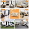 image:imageVINGLI 635 W Mid Century Small Love Seat Couch with Soild Wood Frame 2 Seater Comfy Linen Fabric Loveseat Sofa Small Couch with Two Pillows for Bedroom Living Room Small Spaces GreyKhaki