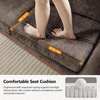 image:imageVINGLI 635 W Mid Century Small Love Seat Couch with Soild Wood Frame 2 Seater Comfy Linen Fabric Loveseat Sofa Small Couch with Two Pillows for Bedroom Living Room Small Spaces GreyBrown