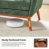 image:imageVINGLI 635 W Mid Century Small Love Seat Couch with Soild Wood Frame 2 Seater Comfy Linen Fabric Loveseat Sofa Small Couch with Two Pillows for Bedroom Living Room Small Spaces GreyGreen
