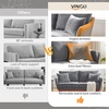 image:imageVINGLI 635 W Mid Century Small Love Seat Couch with Soild Wood Frame 2 Seater Comfy Linen Fabric Loveseat Sofa Small Couch with Two Pillows for Bedroom Living Room Small Spaces GreyGrey