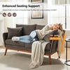 image:imageVINGLI 635 W Mid Century Small Love Seat Couch with Soild Wood Frame 2 Seater Comfy Linen Fabric Loveseat Sofa Small Couch with Two Pillows for Bedroom Living Room Small Spaces GreyBrown