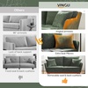 image:imageVINGLI 635 W Mid Century Small Love Seat Couch with Soild Wood Frame 2 Seater Comfy Linen Fabric Loveseat Sofa Small Couch with Two Pillows for Bedroom Living Room Small Spaces GreyGreen