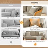 image:imageVINGLI 635 W Mid Century Small Love Seat Couch with Soild Wood Frame 2 Seater Comfy Linen Fabric Loveseat Sofa Small Couch with Two Pillows for Bedroom Living Room Small Spaces GreyKhaki