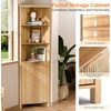 image:imageVINGLI 68 Tall Corner Cabinet with Fluted DoorsCorner Bathroom Storage Cabinet Pantry Hutch Display Shelves Adjustable for Kitchen Living Room Modern Space Saver Shelf Bathroom FurnitureOak