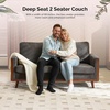 image:imageVINGLI 68 W Comfy Mid Century Loveseat Two Seater Sofa with Spring Support amp Solid Wood Frame Corduroy Fabric Small Couch for Living Room Small Space Bedroom GreyGrey