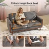 image:imageVINGLI 68 W Comfy Mid Century Loveseat Two Seater Sofa with Spring Support amp Solid Wood Frame Corduroy Fabric Small Couch for Living Room Small Space Bedroom GreyGrey