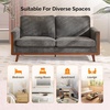 image:imageVINGLI 68 W Comfy Mid Century Loveseat Two Seater Sofa with Spring Support amp Solid Wood Frame Corduroy Fabric Small Couch for Living Room Small Space Bedroom GreyGrey