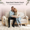 image:imageVINGLI 68 W Comfy Mid Century Loveseat Two Seater Sofa with Spring Support amp Solid Wood Frame Corduroy Fabric Small Couch for Living Room Small Space Bedroom GreyWhite