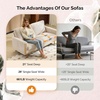 image:imageVINGLI 68 W Comfy Mid Century Loveseat Two Seater Sofa with Spring Support amp Solid Wood Frame Corduroy Fabric Small Couch for Living Room Small Space Bedroom GreyWhite
