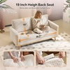image:imageVINGLI 68 W Comfy Mid Century Loveseat Two Seater Sofa with Spring Support amp Solid Wood Frame Corduroy Fabric Small Couch for Living Room Small Space Bedroom GreyWhite