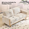image:imageVINGLI 68 W Comfy Mid Century Loveseat Two Seater Sofa with Spring Support amp Solid Wood Frame Corduroy Fabric Small Couch for Living Room Small Space Bedroom GreyWhite
