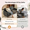 image:imageVINGLI 68 W Comfy Mid Century Loveseat Two Seater Sofa with Spring Support amp Solid Wood Frame Corduroy Fabric Small Couch for Living Room Small Space Bedroom GreyGrey