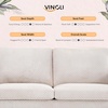 image:imageVINGLI 68 W Comfy Mid Century Loveseat Two Seater Sofa with Spring Support amp Solid Wood Frame Corduroy Fabric Small Couch for Living Room Small Space Bedroom GreyWhite