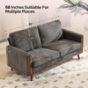 image:imageVINGLI 68 W Comfy Mid Century Loveseat Two Seater Sofa with Spring Support amp Solid Wood Frame Corduroy Fabric Small Couch for Living Room Small Space Bedroom GreyGrey