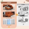 image:imageVINGLI 685 L Shaped Couch with Movable Storage Ottoman Convertible Sectional Sofa in Soft Corduroy Fabric Modern Reversible Chaise Couch for Small Spaces Apartment Living RoomDark GreenOrange