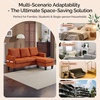 image:imageVINGLI 685 L Shaped Couch with Movable Storage Ottoman Convertible Sectional Sofa in Soft Corduroy Fabric Modern Reversible Chaise Couch for Small Spaces Apartment Living RoomDark GreenOrange