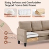 image:imageVINGLI 685 L Shaped Couch with Movable Storage Ottoman Convertible Sectional Sofa in Soft Corduroy Fabric Modern Reversible Chaise Couch for Small Spaces Apartment Living RoomDark GreenKhaki