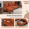 image:imageVINGLI 685 L Shaped Couch with Movable Storage Ottoman Convertible Sectional Sofa in Soft Corduroy Fabric Modern Reversible Chaise Couch for Small Spaces Apartment Living RoomDark GreenOrange