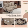 image:imageVINGLI 685 L Shaped Couch with Movable Storage Ottoman Convertible Sectional Sofa in Soft Corduroy Fabric Modern Reversible Chaise Couch for Small Spaces Apartment Living RoomDark GreenKhaki
