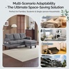image:imageVINGLI 685 L Shaped Couch with Movable Storage Ottoman Convertible Sectional Sofa in Soft Corduroy Fabric Modern Reversible Chaise Couch for Small Spaces Apartment Living RoomDark GreenGrey