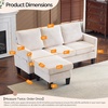 image:imageVINGLI 685 L Shaped Couch with Movable Storage Ottoman Convertible Sectional Sofa in Soft Corduroy Fabric Modern Reversible Chaise Couch for Small Spaces Apartment Living RoomDark GreenCream White