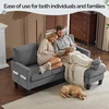 image:imageVINGLI 685 L Shaped Couch with Movable Storage Ottoman Convertible Sectional Sofa in Soft Corduroy Fabric Modern Reversible Chaise Couch for Small Spaces Apartment Living RoomDark GreenGrey