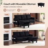 image:imageVINGLI 685 L Shaped Couch with Movable Storage Ottoman Convertible Sectional Sofa in Soft Corduroy Fabric Modern Reversible Chaise Couch for Small Spaces Apartment Living RoomDark GreenBlack