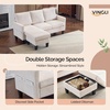 image:imageVINGLI 685 L Shaped Couch with Movable Storage Ottoman Convertible Sectional Sofa in Soft Corduroy Fabric Modern Reversible Chaise Couch for Small Spaces Apartment Living RoomDark GreenCream White