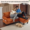image:imageVINGLI 685 L Shaped Couch with Movable Storage Ottoman Convertible Sectional Sofa in Soft Corduroy Fabric Modern Reversible Chaise Couch for Small Spaces Apartment Living RoomDark GreenOrange