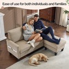 image:imageVINGLI 685 L Shaped Couch with Movable Storage Ottoman Convertible Sectional Sofa in Soft Corduroy Fabric Modern Reversible Chaise Couch for Small Spaces Apartment Living RoomDark GreenKhaki