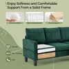 image:imageVINGLI 685 L Shaped Couch with Movable Storage Ottoman Convertible Sectional Sofa in Soft Corduroy Fabric Modern Reversible Chaise Couch for Small Spaces Apartment Living RoomDark GreenDark Green