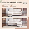 image:imageVINGLI 685 L Shaped Couch with Movable Storage Ottoman Convertible Sectional Sofa in Soft Corduroy Fabric Modern Reversible Chaise Couch for Small Spaces Apartment Living RoomDark GreenCream White